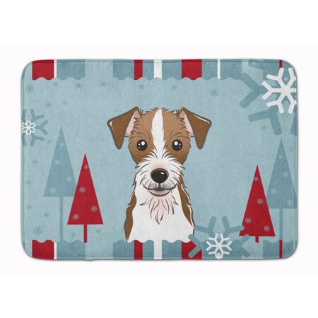 Carolines Treasures Winter Holiday Jack Russell Terrier Machine Washable Memory Foam Mat BB1698RUG